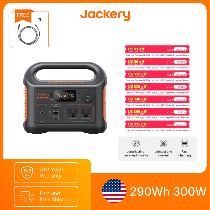 Outdoor Power Equipment - Jackery Portable Power Station Explorer 300New