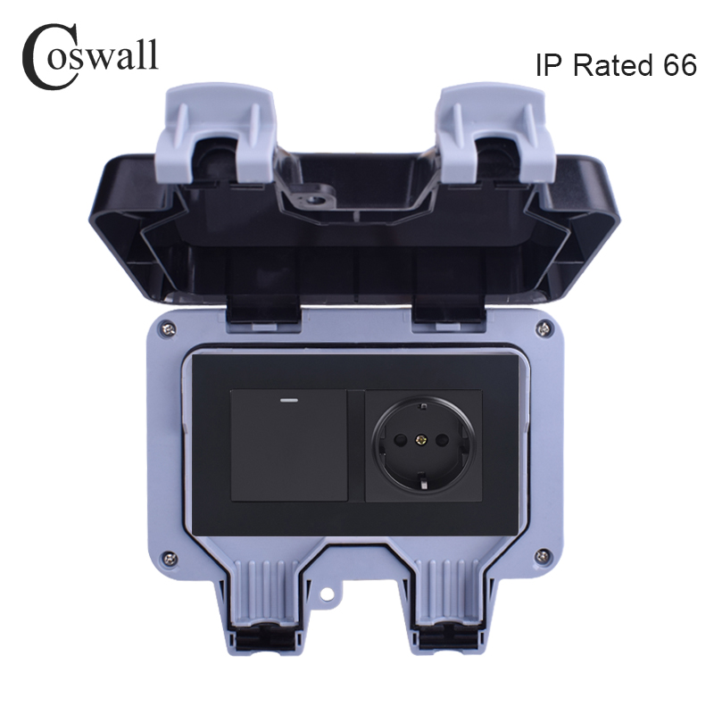 Coswall IP66 Weatherproof Wate - Outdoor Power Outlet Waterproof 评论和价格