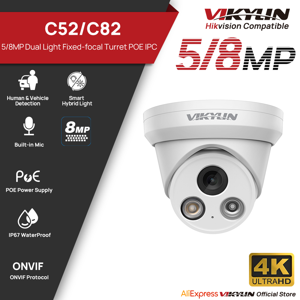 VIKYLIN 5/8MP 4K IP Camera Dua - Outdoor Power G Motion 评论和价格