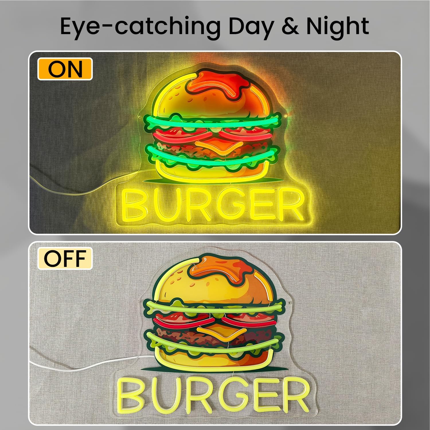 Burger Neon Sign, LED Hamburge - Outdoor Kitchen Power 评论和价格
