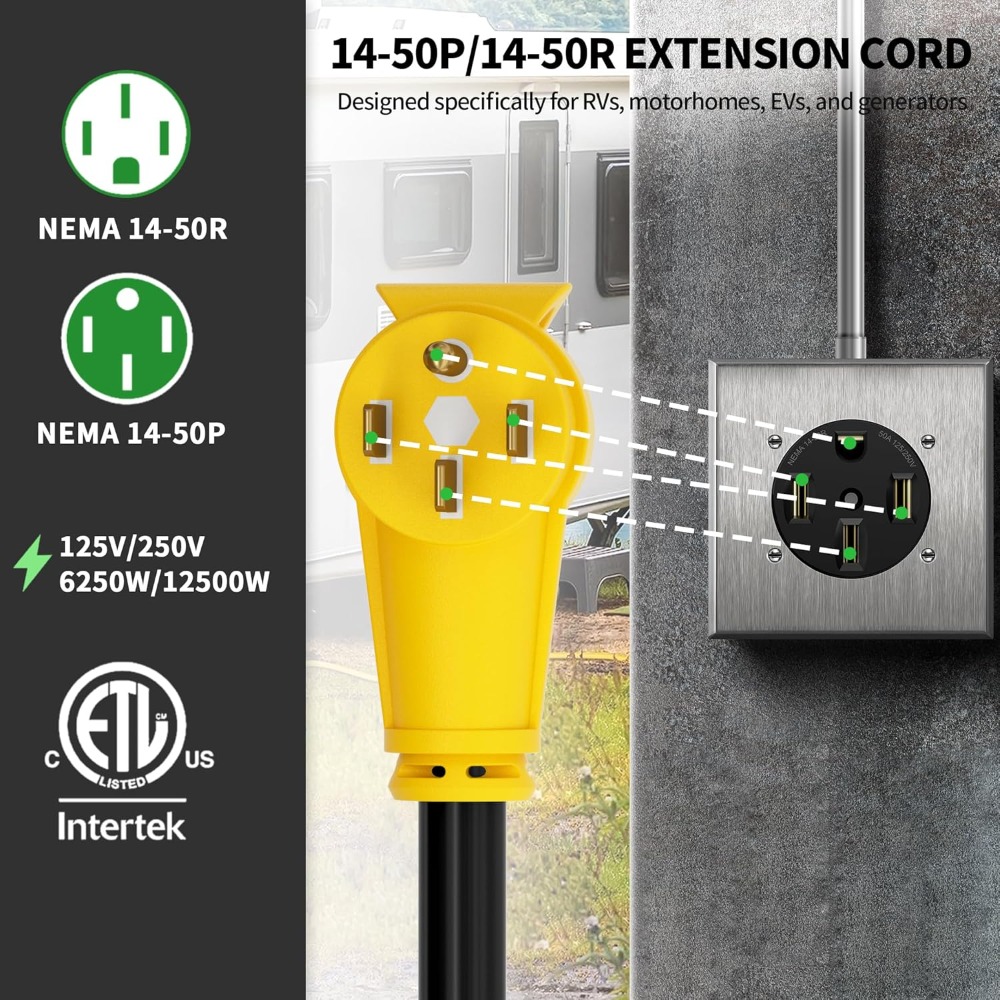 US Shipping Hot New 25FT 50 Am - Outdoor Power Extension Cord 评论和价格