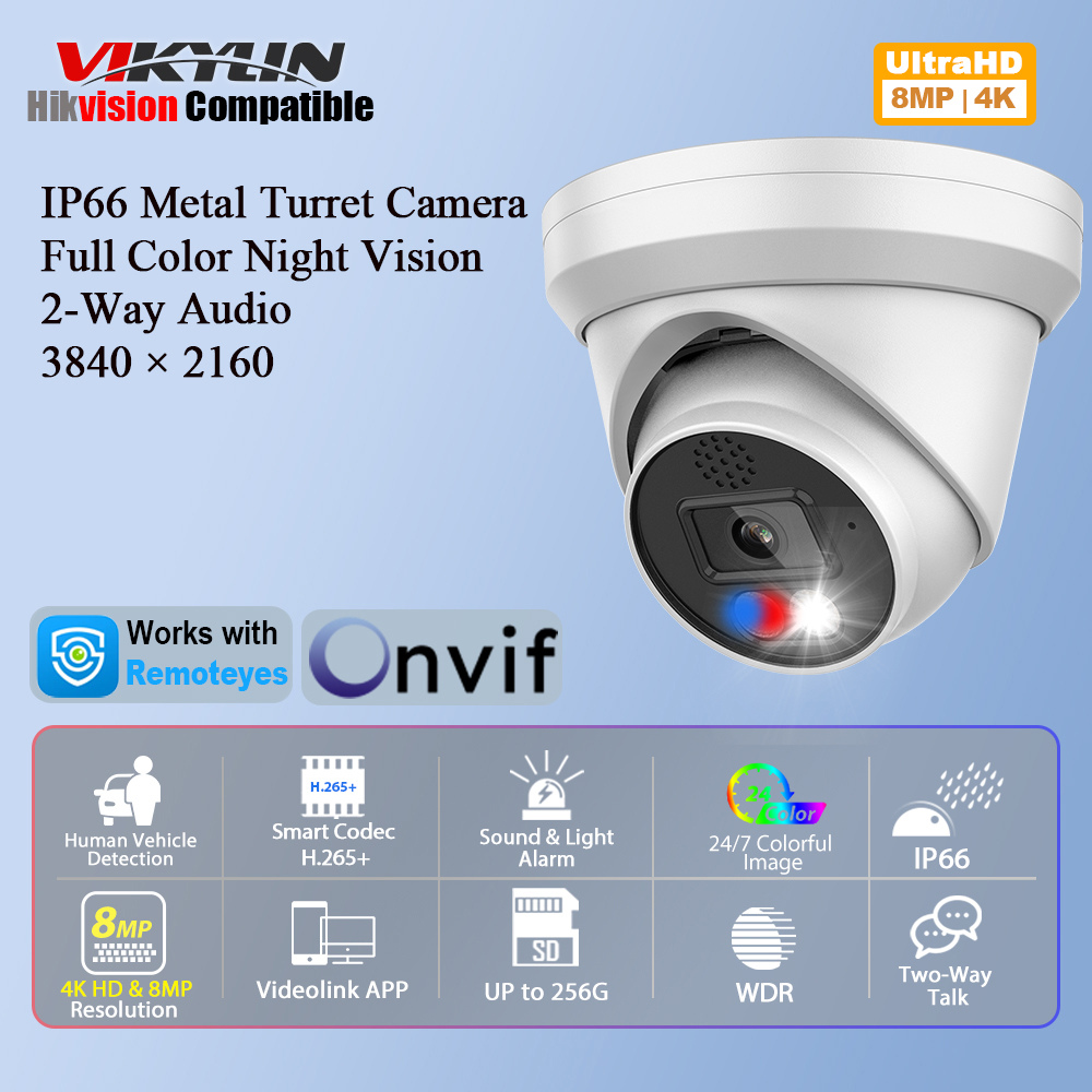 Vikylin 4K 8MP Alarm Full Colo - Outdoor Power G Motion 评论和价格
