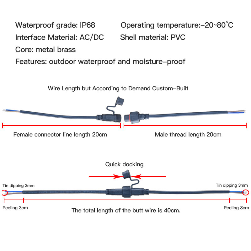 Male Female Extension Wire Con - Outdoor Power Extension Cord 评论和价格