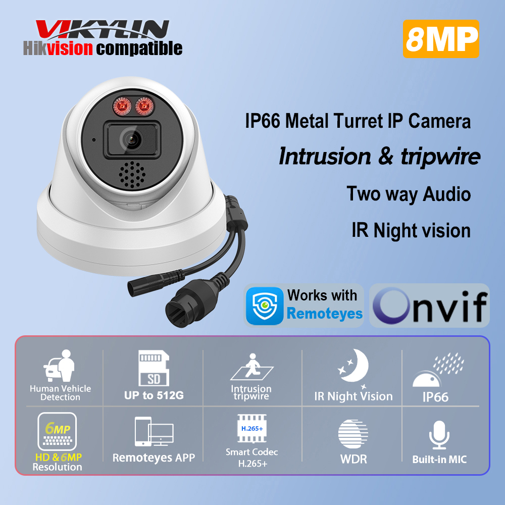 Vikylin 8MP IR Night Vision IP - Outdoor Power G Motion 评论和价格