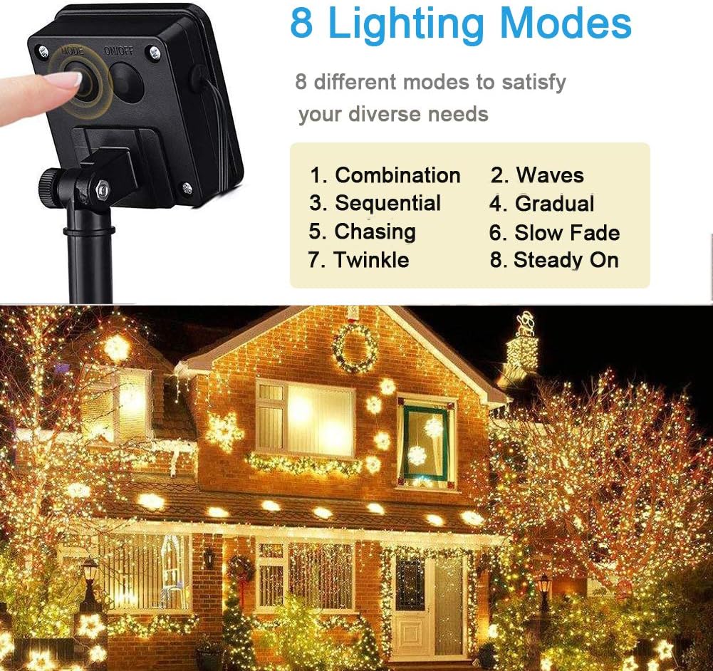 Solar Power LED Garland 8 Mode - Outdoor Power And Plant 评论和价格